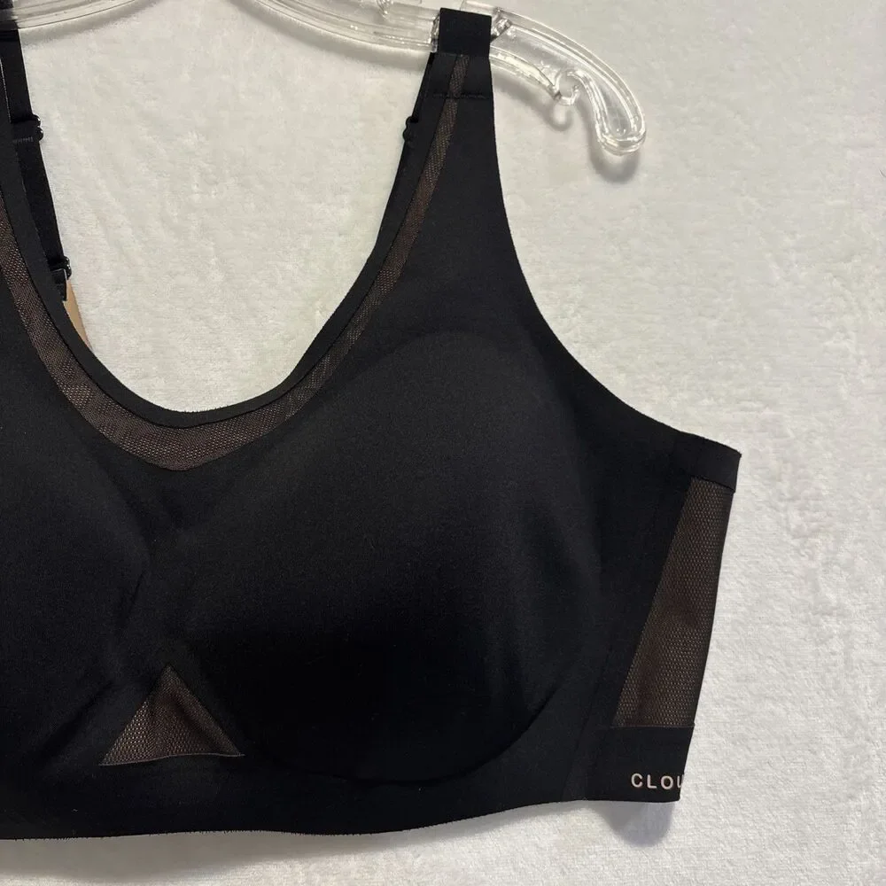 Honeylove Bra 2X Black Crossflex Activity Cloudfuse Wireless Comfort Support